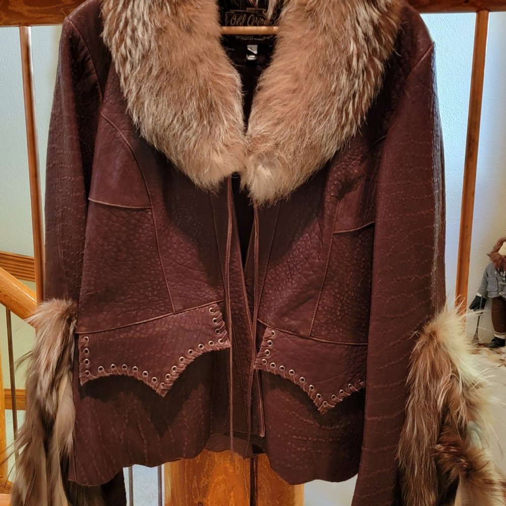 Old Gringo Leather Jacket with Fox fur trim